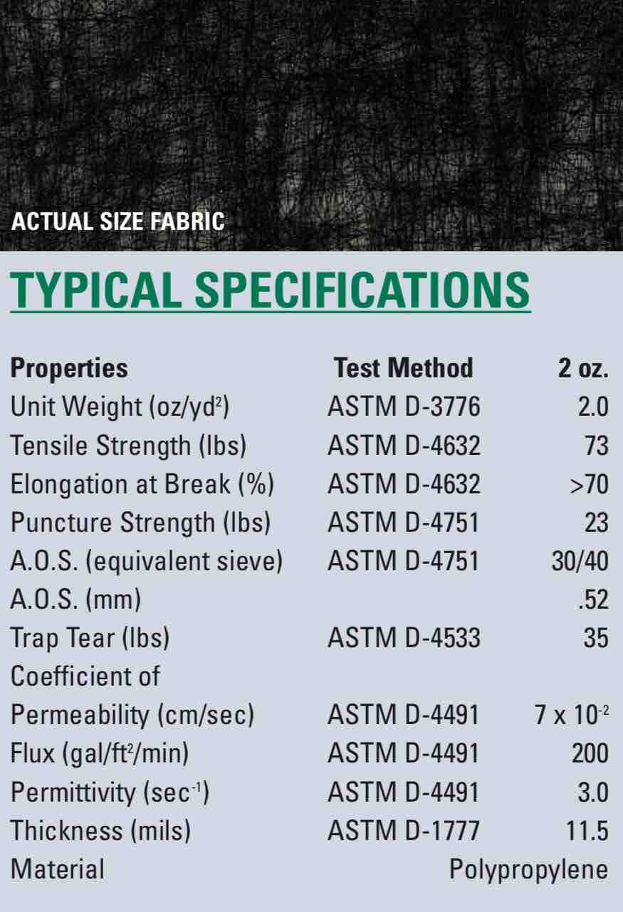 Landscape Fabric Specs